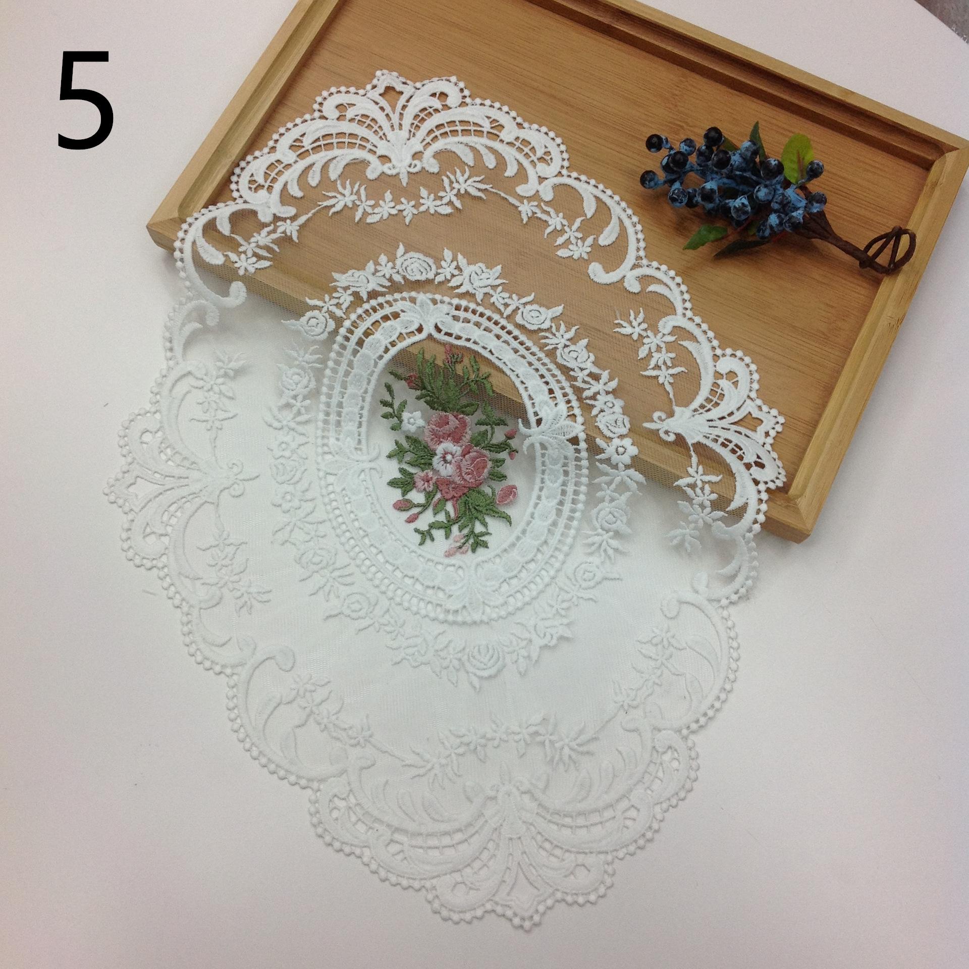 

Винтажная кружевная салфетка для столовых приборов, вышитая скатерть, декоративные салфетки для столовой, вечеринки, свадьбы, антикварные подставки под кофе, салфетки для столовых приборов 30x43cm&5PCS