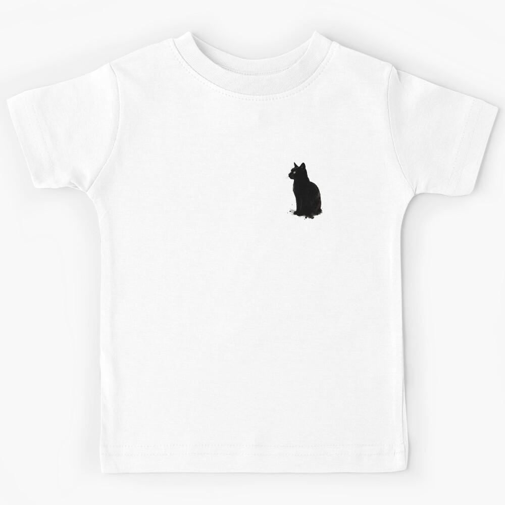 Mysterious Black Cat with Elegant Silhouette Kids T-Shirt 110