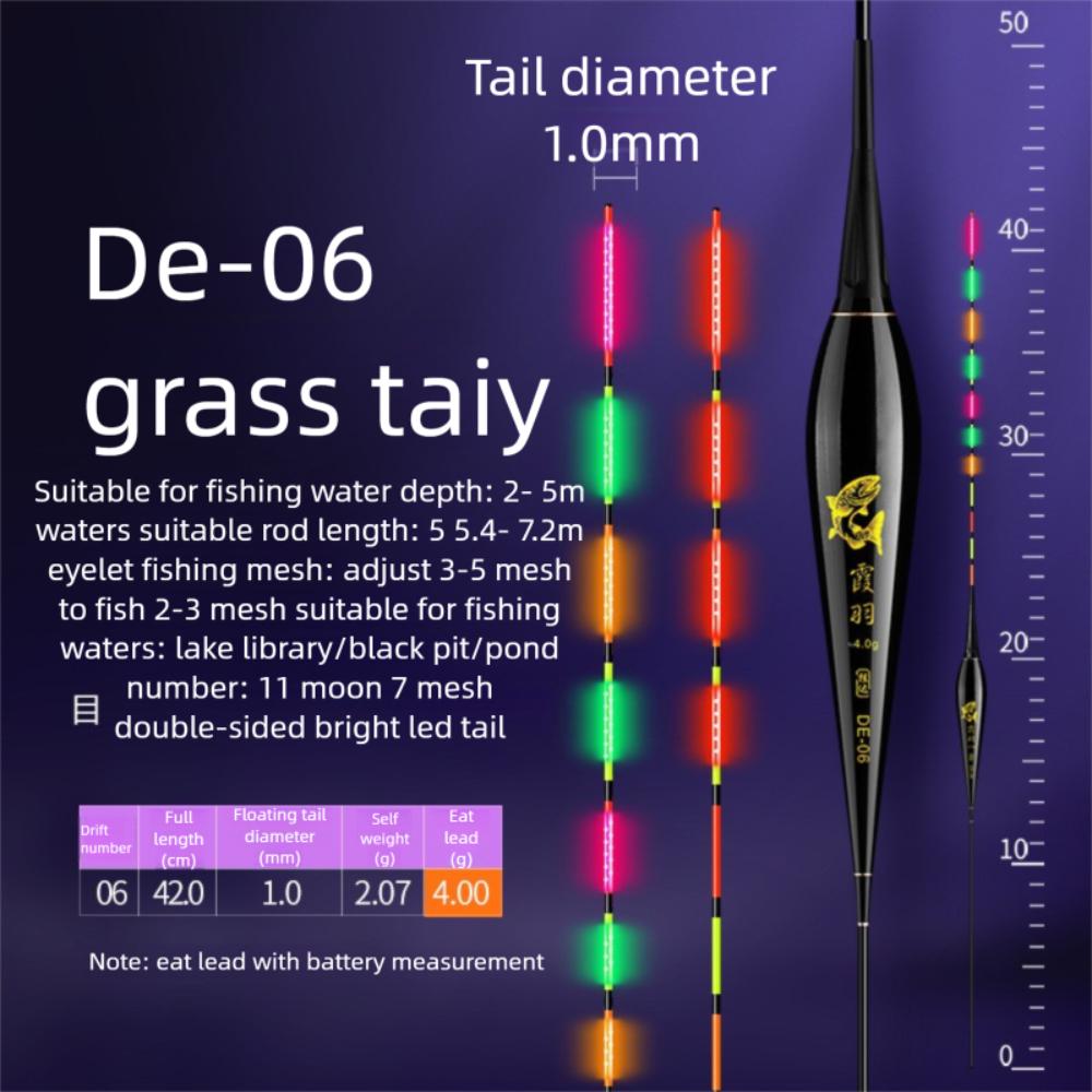 

Буй Світловий Поплавок Слизький Дрифтовий Поплавок для Морської Риболовлі Електронний Рибальський Поплавок Довгий Хвіст Eat Lead 4g