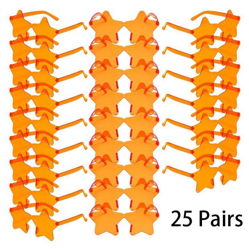 25 Pairs Rimless Star Shaped Sunglasses Men Fashion Cute Candy Color Beach Vacation Decor Shades Women Trendy Rave Sun Glasses