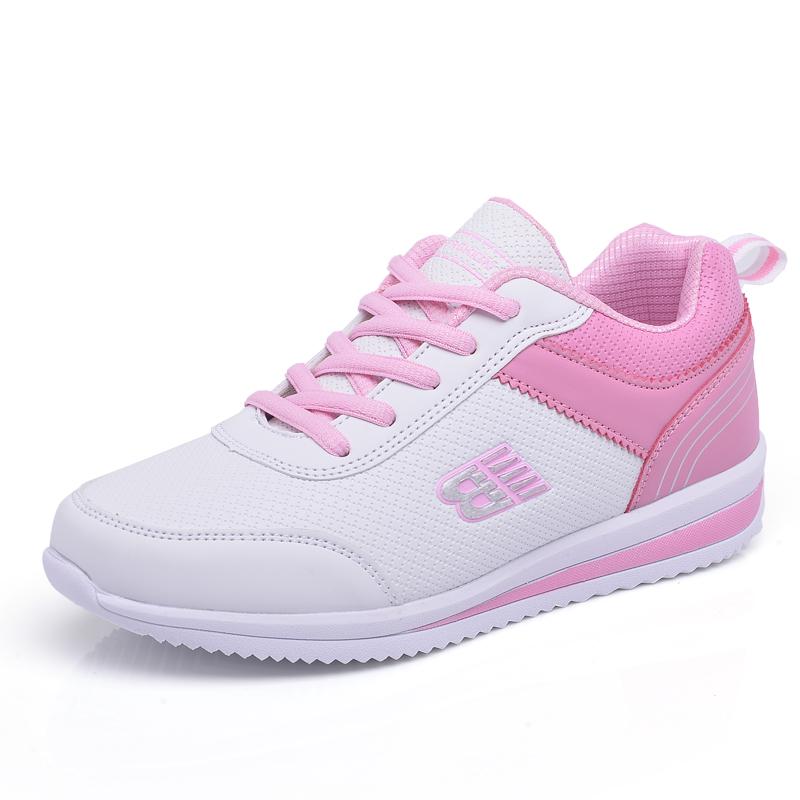 Damen PU-Leder Laufschuhe Elastische Freizeit-Sportschuhe Wasserdichte Outdoor-Trainings-Sneaker Leichte Jogging-Schuhe