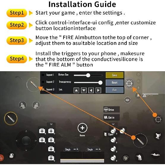 For PUBG Mobile Game Controller Trigger, Upgrade Version PUBG Mobile Game Trigger Double Sensitive Aim & Shoot Keys Buttons for Rules of