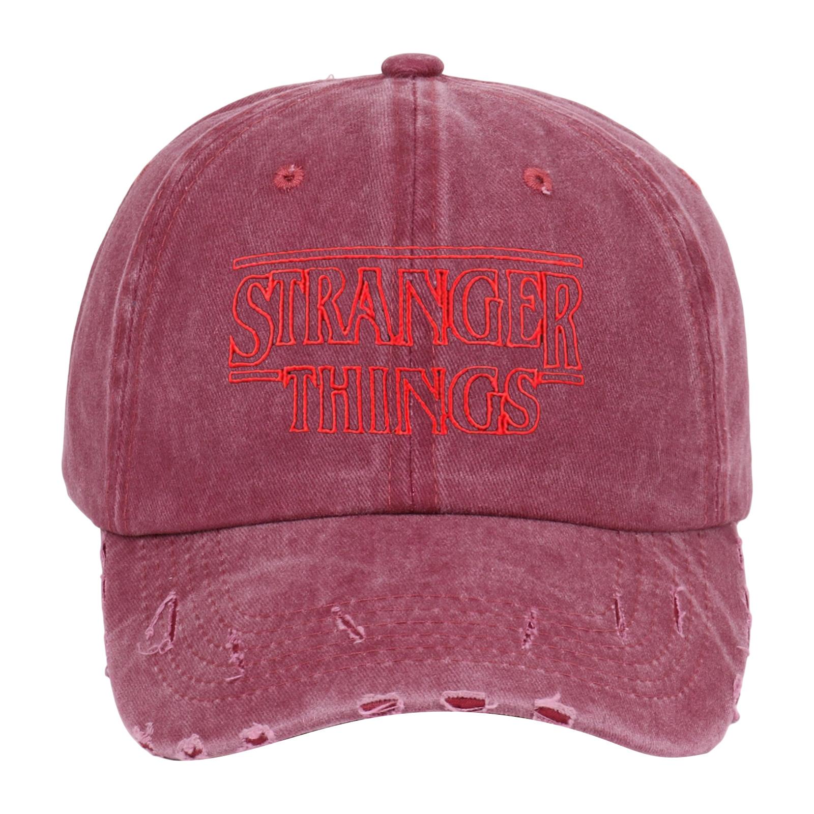 

Embroidered Letter Washed Baseball Cap Retro Distressed Bumper Cap, Unisex One Size винний