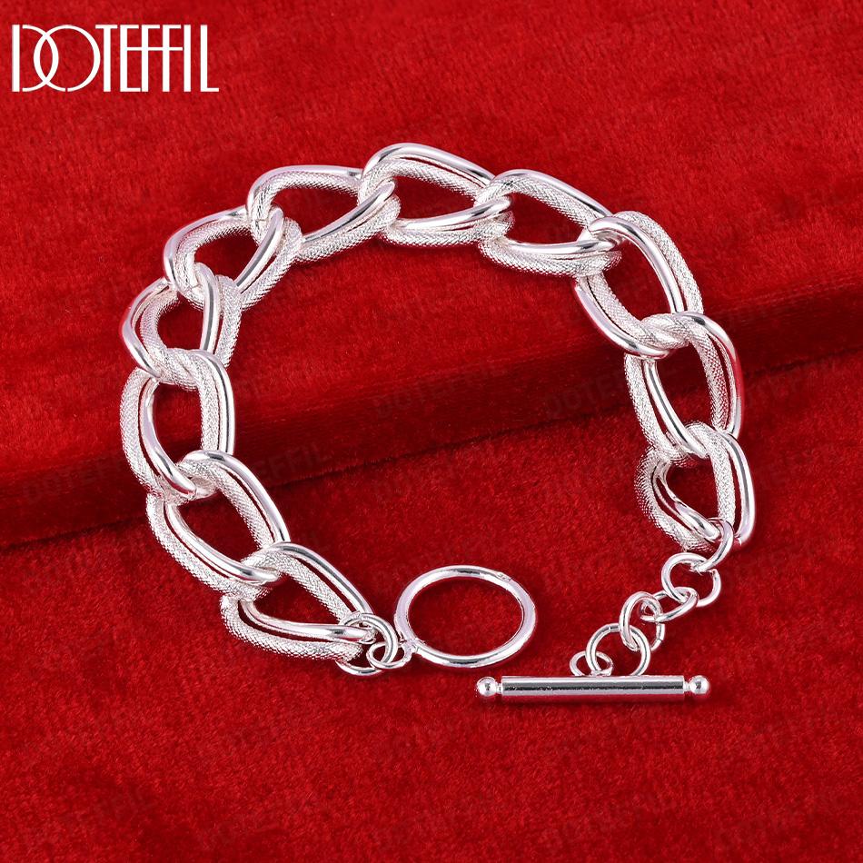 925 Sterling Silver Circle Bracelet Wedding Jewelry