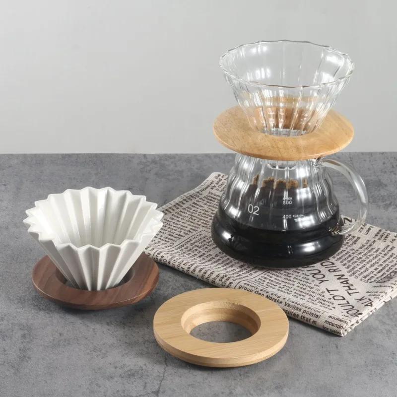 Coffee Filter Stand Durable Wood for Origami Coffee Filter Cup Holder Pour Over Filter Stand Cone Coffee Dripper Holder Home Use