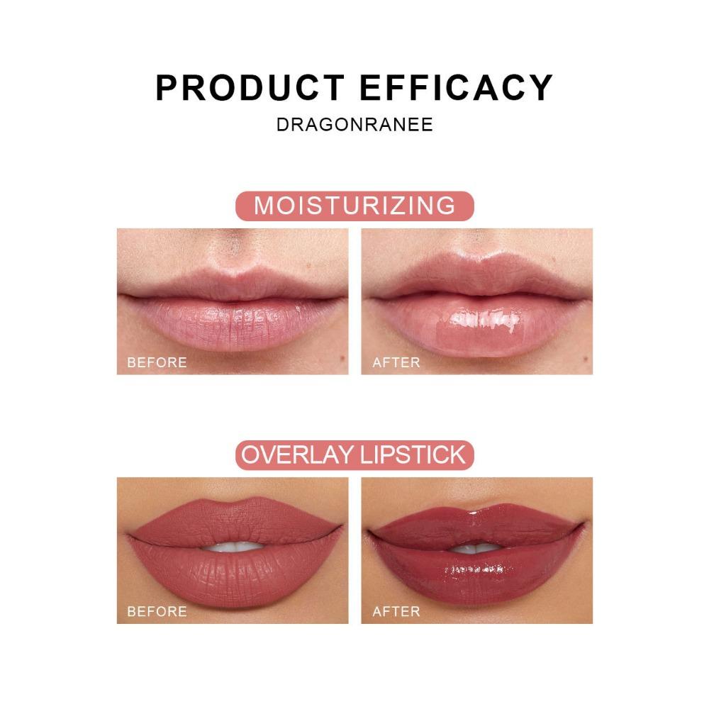 Dragon Ranee Šest sad průhledného bezbarvého oleje na rty, hydratační balzám na rty, ovocný olej na rty, hydratační, hydratační a hydratační, perleťový olej na rty