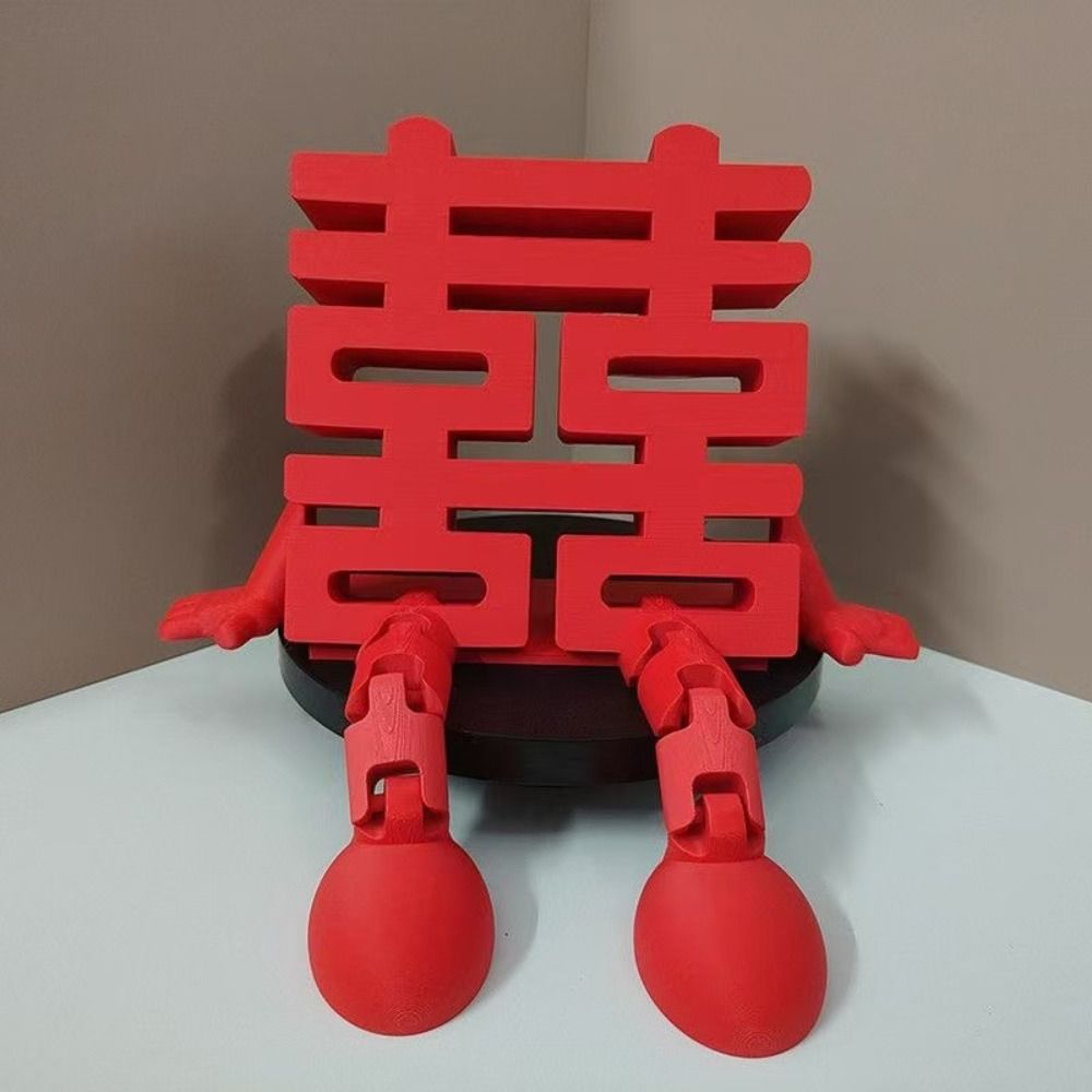 1/2Pcs Red Chinese Wedding Decorations Joint Movability Traditional 3D Xi Word Ornaments Good Luck Creative