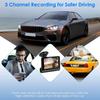 Dash Cam, 4 Inches 1296P 3 Channels Car Dash Camera Front Inside and Rear Camera Car Camera 140°Wide Angle Looping Recording G-SensorHDR Motion
