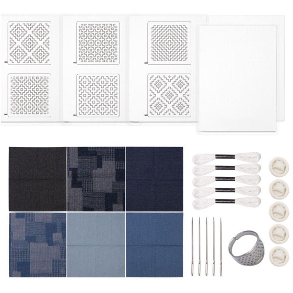 With Thread And Needles Hand Embroidery Sashiko Kit  for Clothing Making