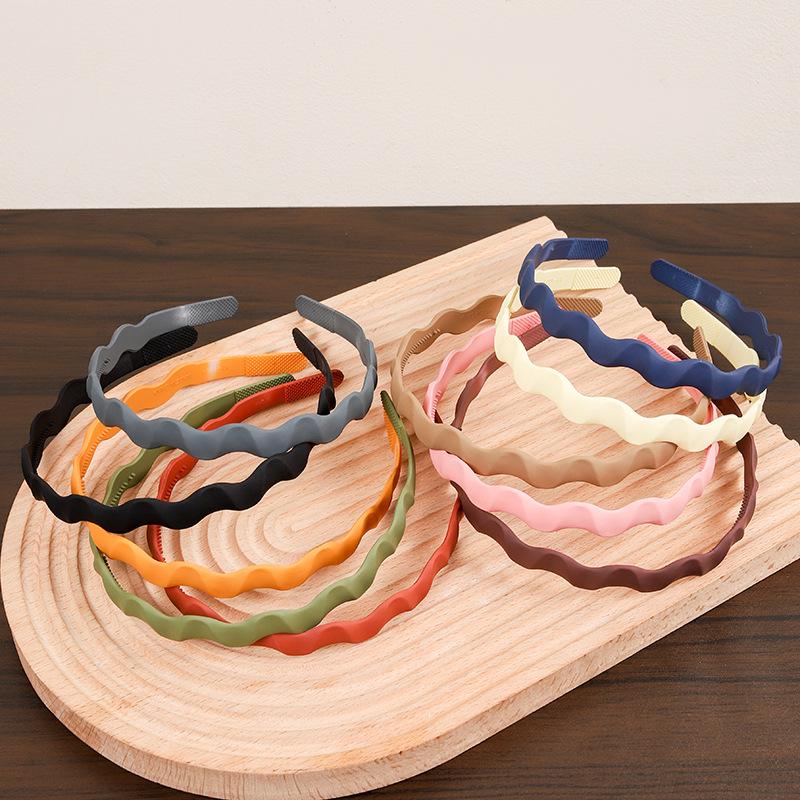 Nouveau Bandeau Simple à Motif Vague Dépoli pour Femmes Polyvalent Doux Antidérapant Accessoires Cheveux Fille Vacances à la Plage