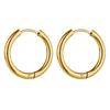 Korean Polished Stainless Steel Geometric Hoop Earrings for Women