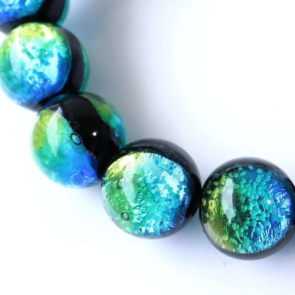 Luminous Kerama Marine Firefly Glass Bracelet 10mm Okinawa Kerama Islands Inner Diameter [GOLD STONE] Approx. 16.5cm