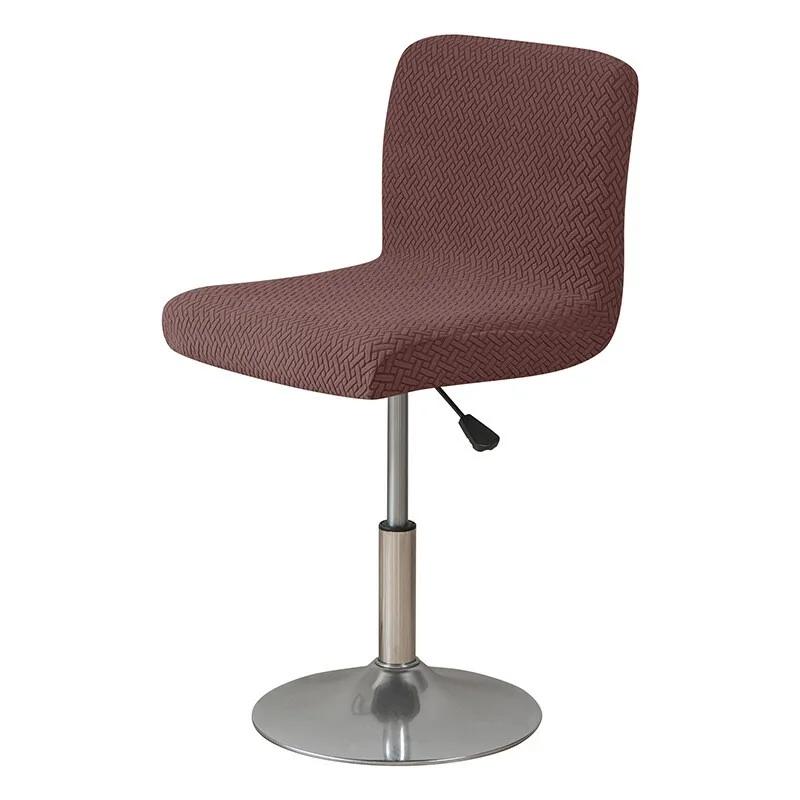 Swivel Short Back Bar Chair Stretch Cover T-Shaped Jacquard Fabric Bar Chair Elastic Cover for Dining Room Home Hotel Club