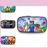 2023 New Large Capacity Kids Minecraft Pencil Case Polyester Cartoon Stationery Bag