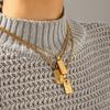 Tarot 3D Relief Diamond-encrusted Eight-pointed Star Pendant Necklace Flower Sun God Stainless Steel Jewelry