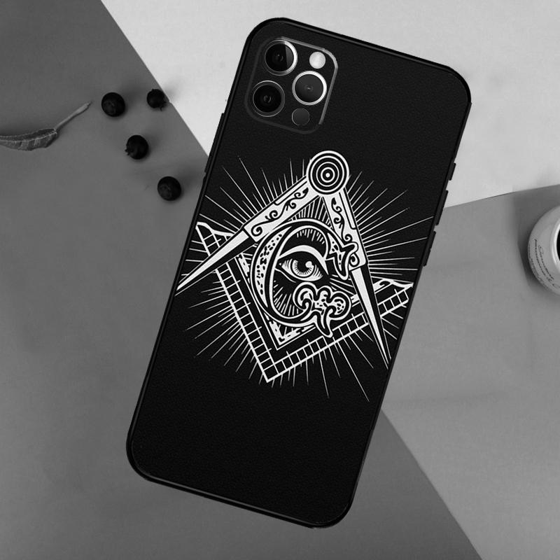 

Freemasonry Logo Symbol Phone Case For iPhone 16 15 14 13 12 11 17 Pro Max 13 mini 16 Plus 16e 17 Air Bumper Cover iPhone 17Pro MAX