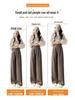 2024 Autumn Wide-Leg Angora Red High-Waist Casual Pants for Women