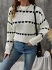 Romantic Heart Design Women's Knit Pullover Sweater - Autumn/Winter Collection