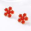 DIGADAGU Metal Rhinestone Flower Stud Earrings New Simple Elegant Earrings Women's Daily Zircon Accessories
