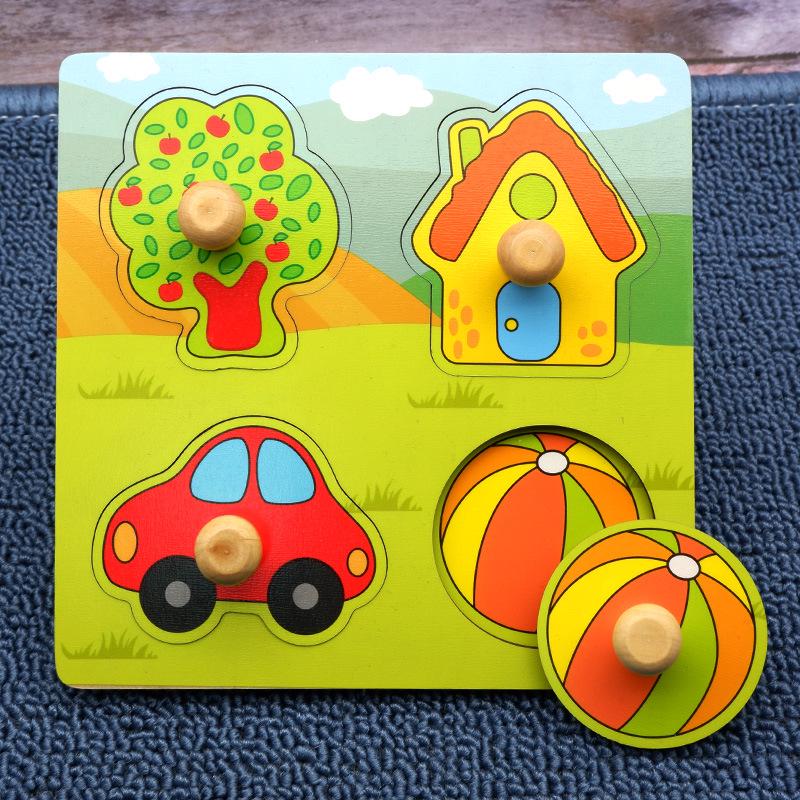 Cartoon-Obst-Greifpuzzlebrett - Montessori-Lernspielzeug für 1-3 Jahre