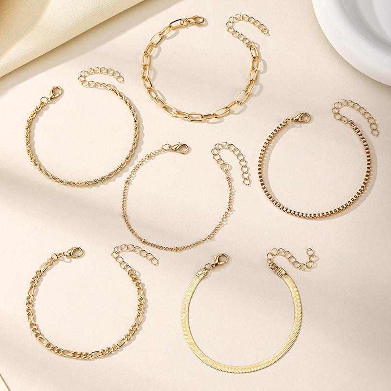 

Сплав Бриллиантовый Браслет Набор из Четырех Предметов Панк Многослойный Хип-Хоп Браслет Женские Ювелирные Изделия Браслет