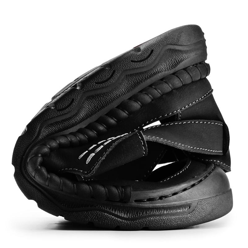 Fashion 2025 New Handmade Genuine Leather Sandals for Men Fashion Breathable Summer Anti-Slip Comfort Daily Wear Mens Shoes Size 38-45