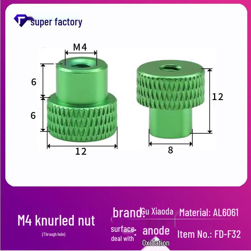 Aluminum Alloy Extended Handle Knurled Adjustment Nut Cap M4/M5