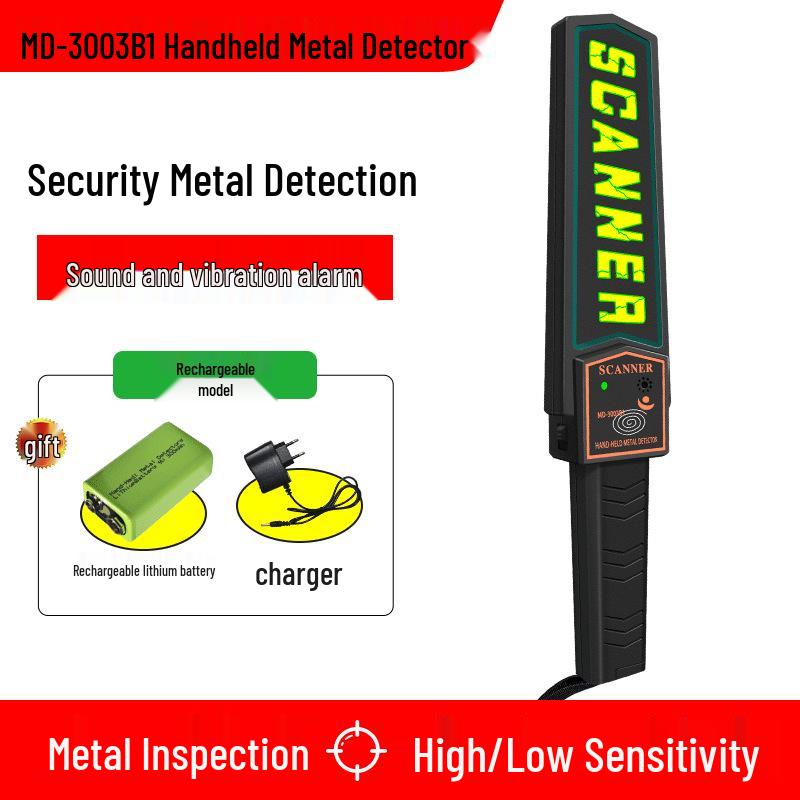 High Sensitivity Handheld Metal Detector Security Wand for Examination Rooms