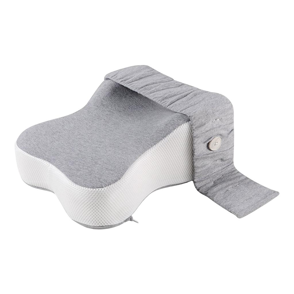 Ergonomic Supportive Memory Foam Thighs Knee Rest Leg Pillow with Fixed Strap for Side Sleeping Spine Alignment Cushion