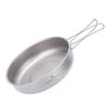 Boundless Voyage Titanium Frying Pan with Folding 18cm Suitable for Direct Outdoor with Mesh Storage Bag Handle, Skillet, Flame, Lightweight, Camping,