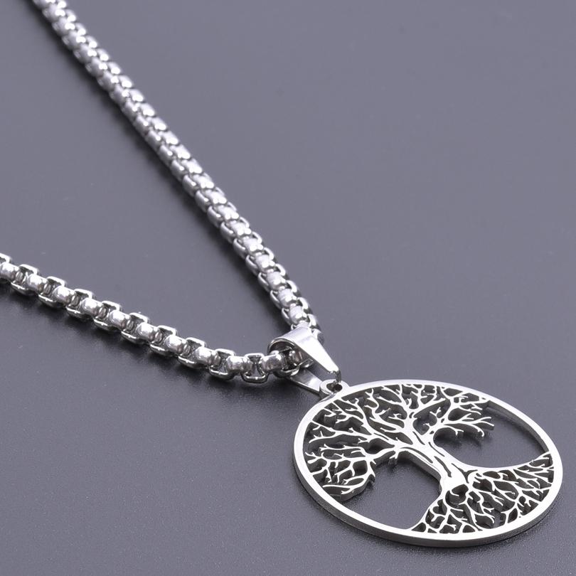 Μακριά Αλυσίδα Γύρω από τον Λαιμό Κολιέ Για Γυναίκες Άνδρες Αξεσουάρ Ανοξείδωτο Ατσάλι Κρεμαστό Κολιέ Δέντρο της Ζωής Γούρι Ανδρικά Κοσμήματα Δώρο