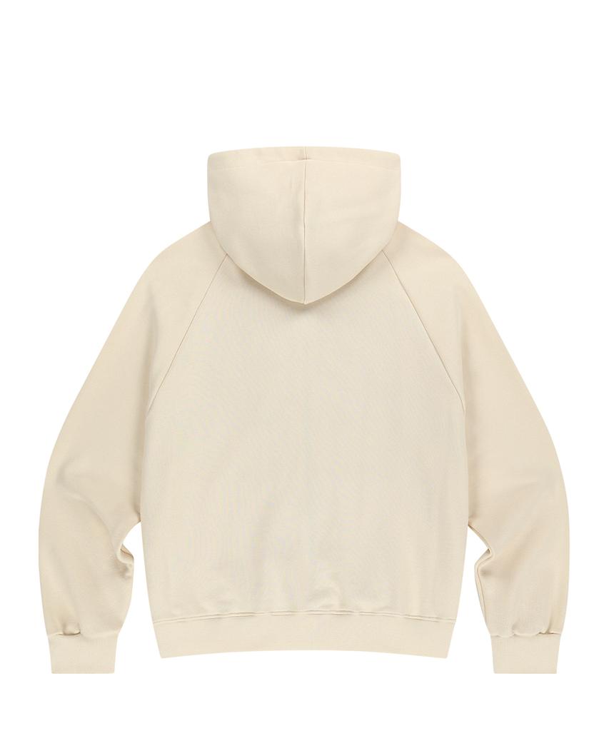 Illigo 129 Logo Patch Zip-Up Hoodie Cream