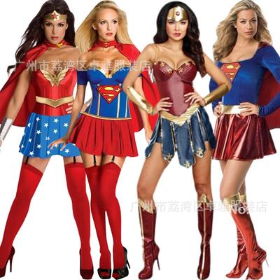 Fantasias de anime, Fantasias de Halloween para adultos do Superman, Batman, Superwoman, Mulher-Maravilha