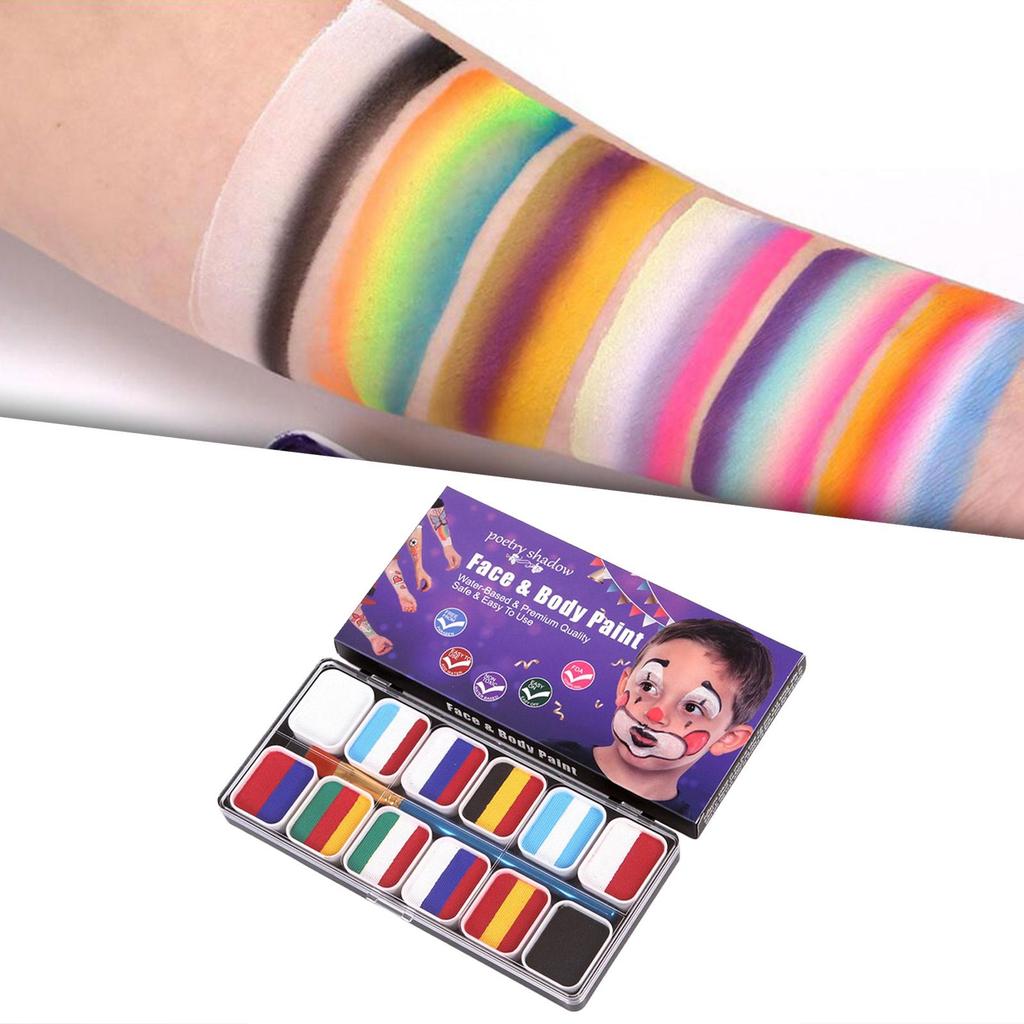 Face Body Paint Palette Painting Pigment 12 Grids Color Matching Vibrant Colors