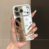 New Apple 17promax Mobile Phone Case Girl Mirror Iphone16 Anti-drop 15 Dirt-resistant Color Bow Cover