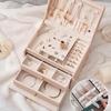 3 Layer Portable Travel Jewelry for case Jewelry Storage Box Organizer with Lock