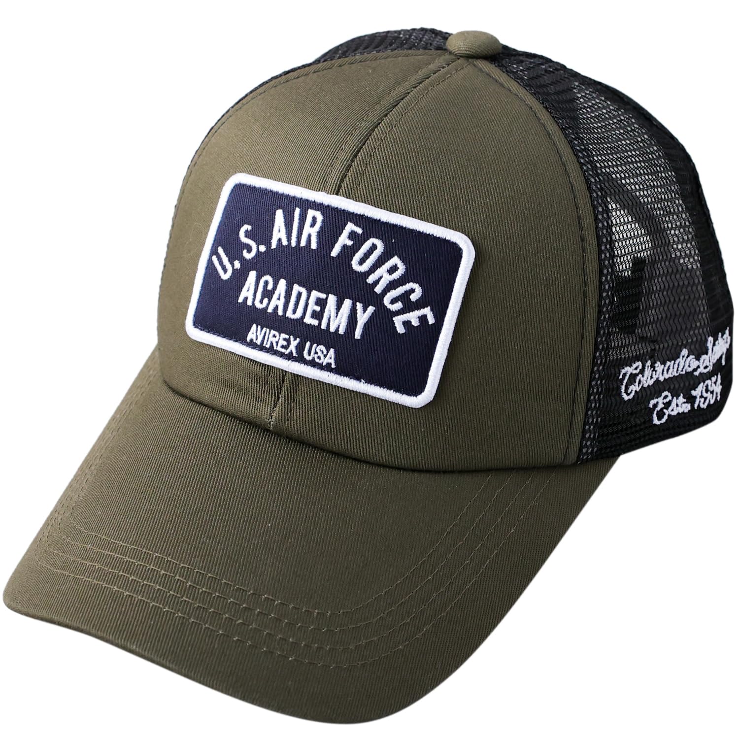 

Avirex Mesh Military American Casual Summer Baseball Air Force Khaki 6-Panel Cap, Low-Profile Cap, Embroidered, Men s MA-1 Cap,