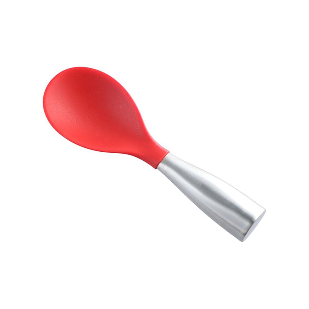 Non-Stick Stainless Steel Silicone Stand-up Spatula Rice Paddle Serving Spoons Rice Scooper