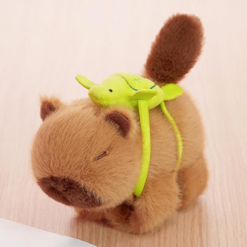 Capybara Wag Tail Clap Ring Wristband Plush Toy Cartoon Stuffed Doll Gift Kids
