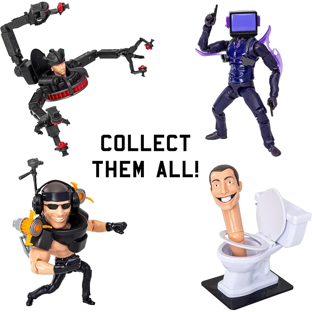 SKIBIDI Toilet Deluxe Figure - Series 2, 6-inch Collectible Figure, YouTube Animation Sensation, Officially Licensed Toilet Merchandise - Dark TV Man