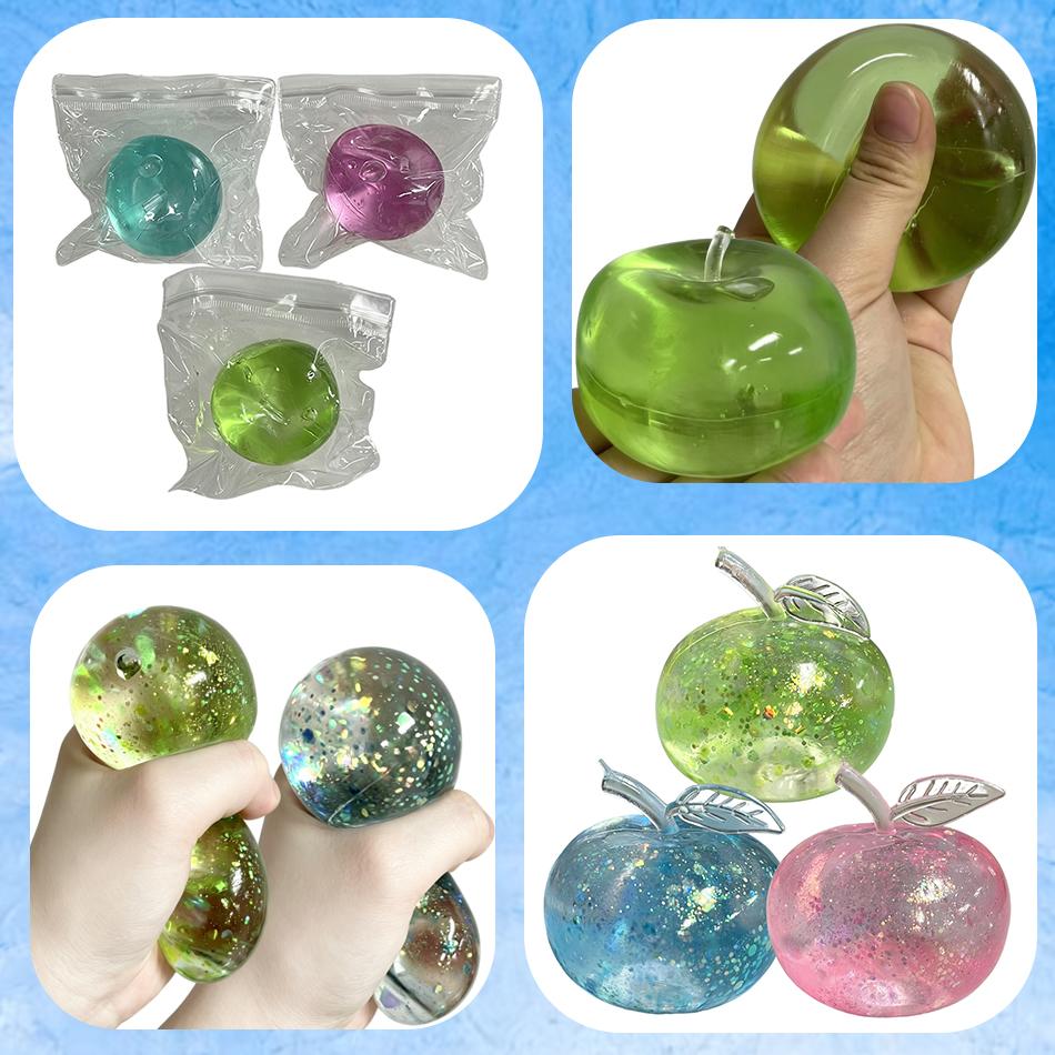 Squishy Green Apple Stress Ball Soft Fidget Sensory Toy For Adhd  Slow Rebound Squeeze Toy For Adults Christmas In Gift
