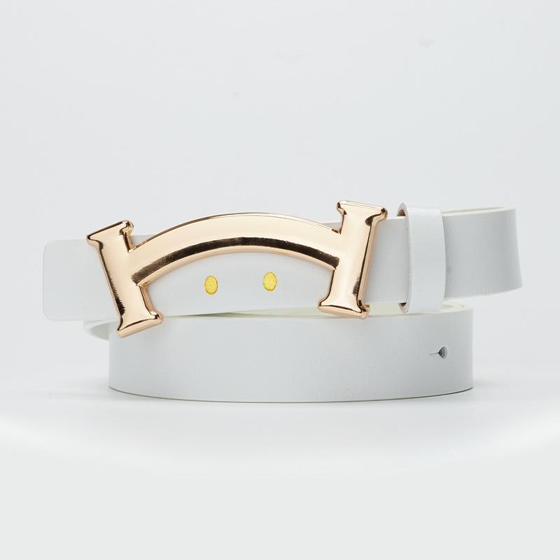 

Ремень для женщин Модный тонкий ремень Милое улыбающееся лицо Женский ремешок для юбки Платье Декоративная гладкая пуговица Женский ремень для брюк 105cm