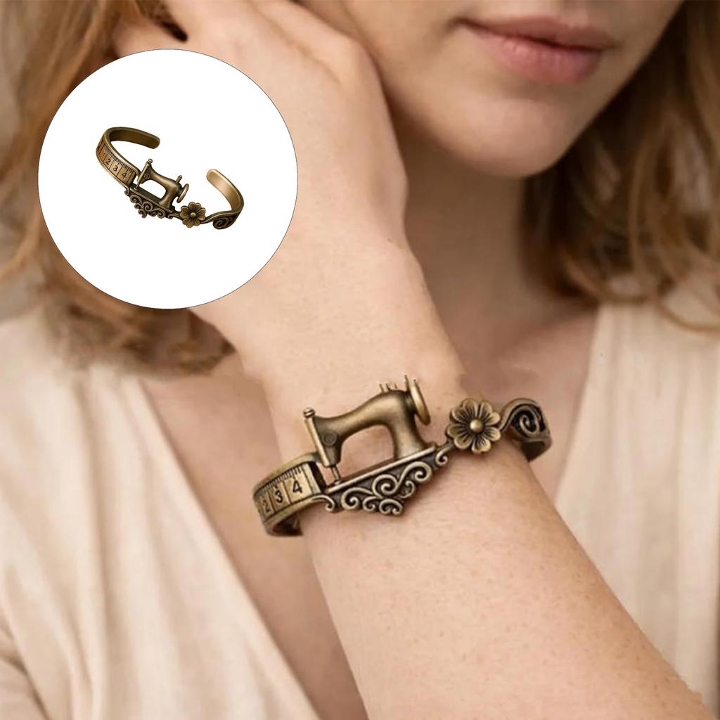 Stylish Alloy Sewing Machine Charm Bracelet Adjustable Size For Craft Enthusiasts And Fashionistas