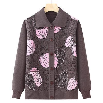 Gebreide Cardigan met Ronde Hals voor Lente & Herfst voor Vrouwen van Middelbare Leeftijd en Ouderen