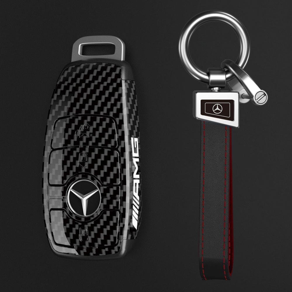 Car Key Rings For Mercedes Benz AMG A B C E S Class W204 W205 W177 W222 GLC CLE CLA GLB GLC GLS Car Key Case Cover Holder Shell