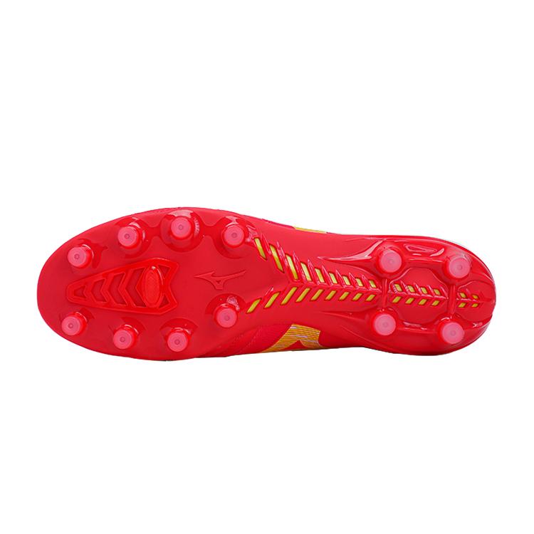 Mizuno Morelia Neo Round Toe Lace FG (Rubber Long Studs) Natural Grass Ultra-Fiber Wear-Resistant Non-Slip Soccer Shoes Men Sneaker Red P1GA234264