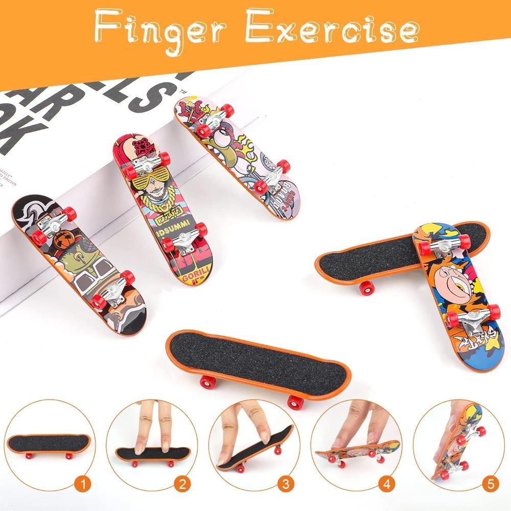 Mini Finger Skateboard For Kids And Adults, Random Designs For Finger Coordination Training, Stress Relief And Party Favors