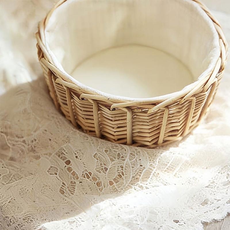 Willow Storage Basket Natural Fiber Container Handwoven Organizer For Home Decoration And Practical Use