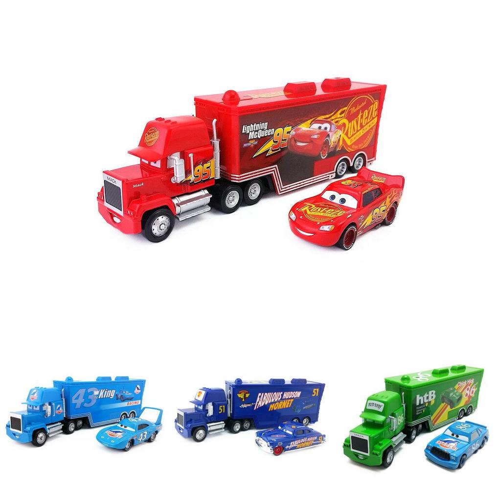 Pixar Cars Hexagon Castle Tent Kids Toy Set With Mack Lightning Mcqueen King Jackson Storm Racers