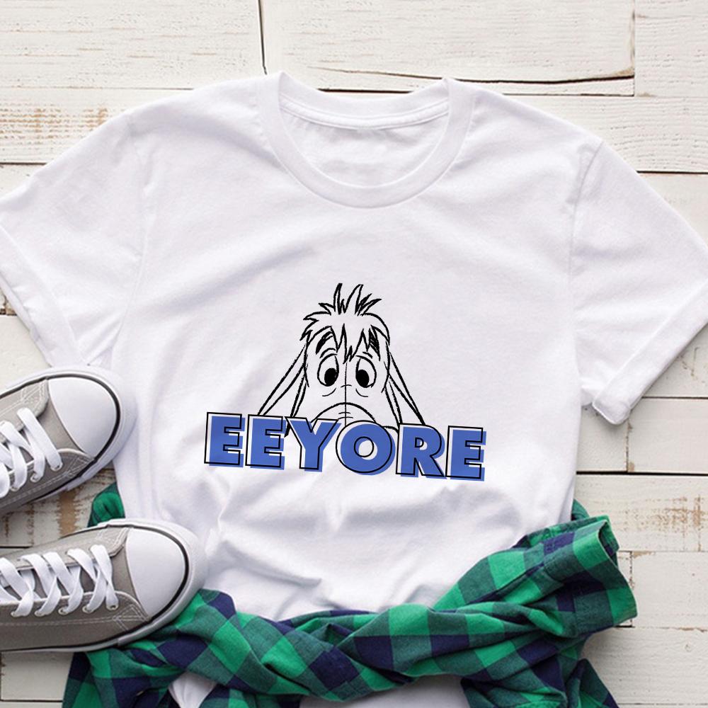 Disney Winnie The Pooh T-Shirt Cartoon Graphic T Shirts Women's Short Sleeve Summer Casual Tops T-shirt Aesthetic Harajuku Tees